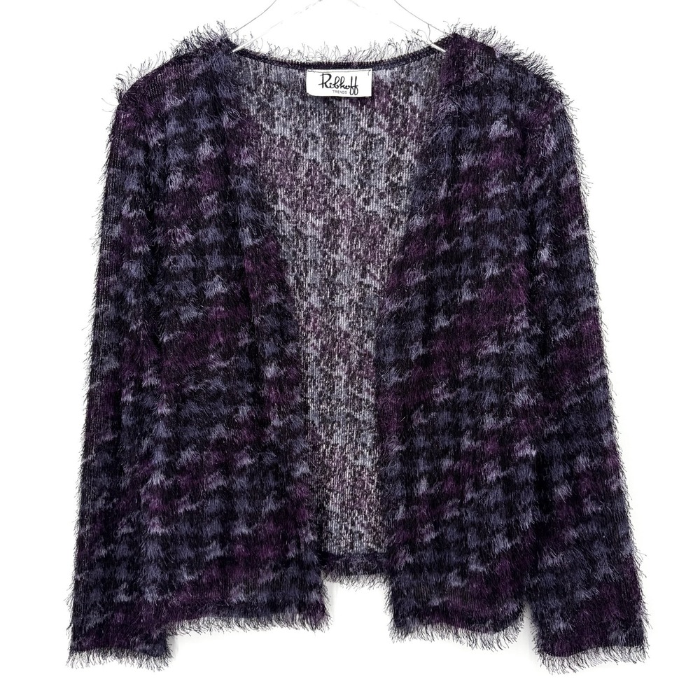 Y2K Vintage Ribkoff Eyelash Cardigan Size L Whimsical Friends Phoebe Buffay